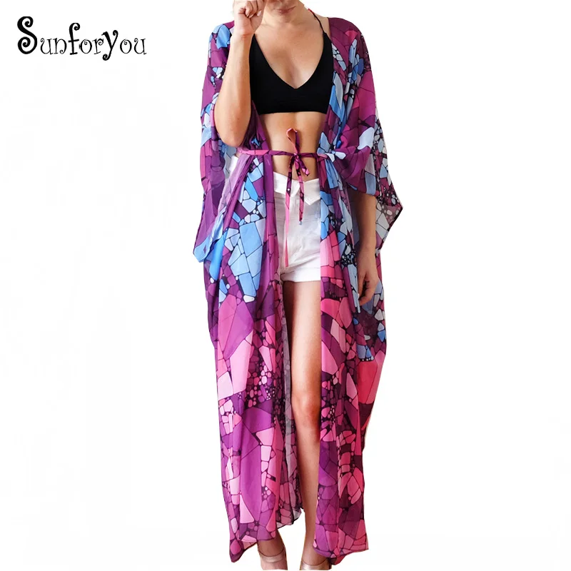 2019 Long Chiffon Beach Dress Print Beach Cover up Tunics for Beach Sarong Robe de Plage Bikini Cover up Vestido de Playa
2019 Long Chiffon Beach Dress Print Beach Cover up Tunics for Beach Sarong Robe de Plage Bikini Cover up Vestido de Playa
