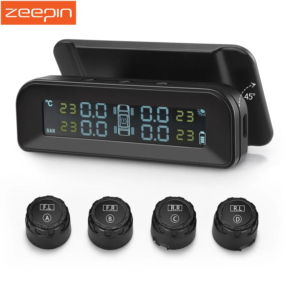 ZEEPIN C260 TPMS Solar Power LCD Display Tire Pressure Monitoring System With 4 External/Internal Tyre Pressure Sensor
ZEEPIN C260 TPMS Solar Power LCD Display Tire Pressure Monitoring System With 4 External/Internal Tyre Pressure Sensor