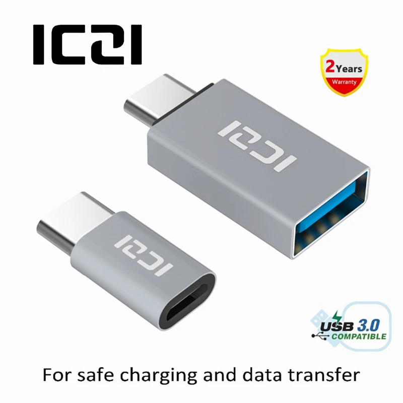 ICZI 2 Pcs USB C Male to Micro USB Female Adapter + USB C Male to USB 3.0 Female Adapter Converter for Macbook Pro Samsung s9
ICZI 2 Pcs USB C Male to Micro USB Female Adapter + USB C Male to USB 3.0 Female Adapter Converter for Macbook Pro Samsung s9