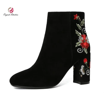 Original Intention Stylish Embroider Ankle Boots Women Kid Suede High Heels Casual Boots Black Shoes New zapatos de mujer 3-10.5
Original Intention Stylish Embroider Ankle Boots Women Kid Suede High Heels Casual Boots Black Shoes New zapatos de mujer 3-10.5