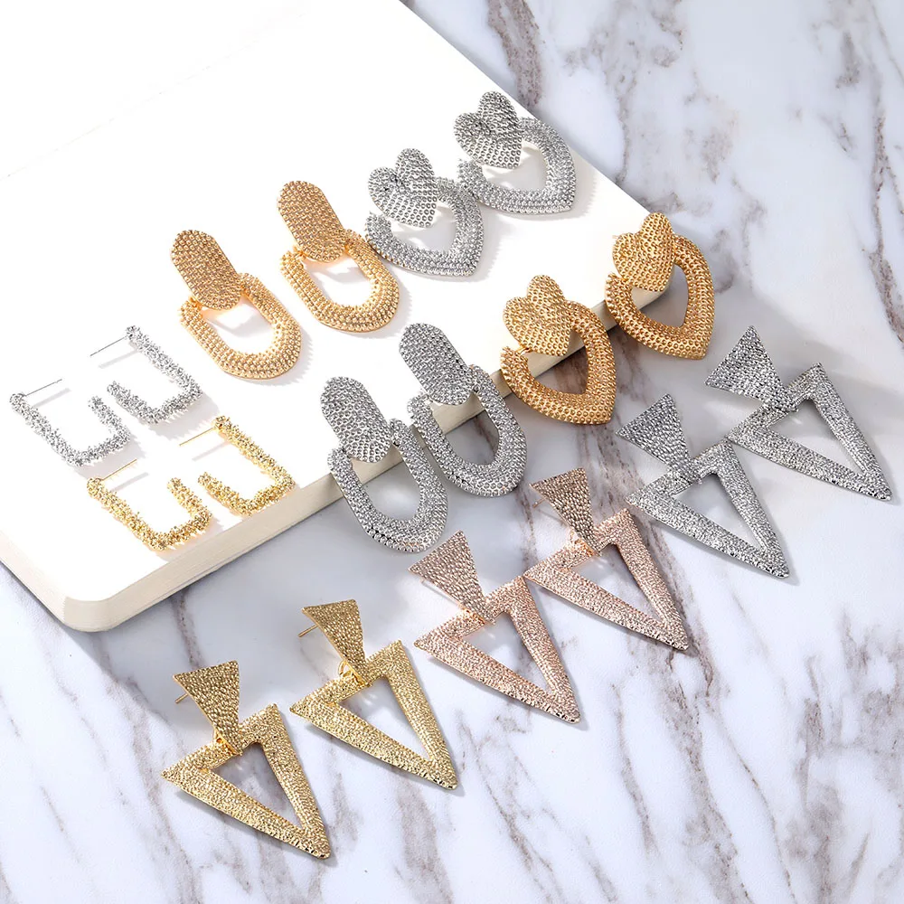 EN Women's Earrings Gold Silver Simple Geometric Alloy Earrings Fashion Retro Punk Metal Europe and America Jewelry Gifts
EN Women's Earrings Gold Silver Simple Geometric Alloy Earrings Fashion Retro Punk Metal Europe and America Jewelry Gifts