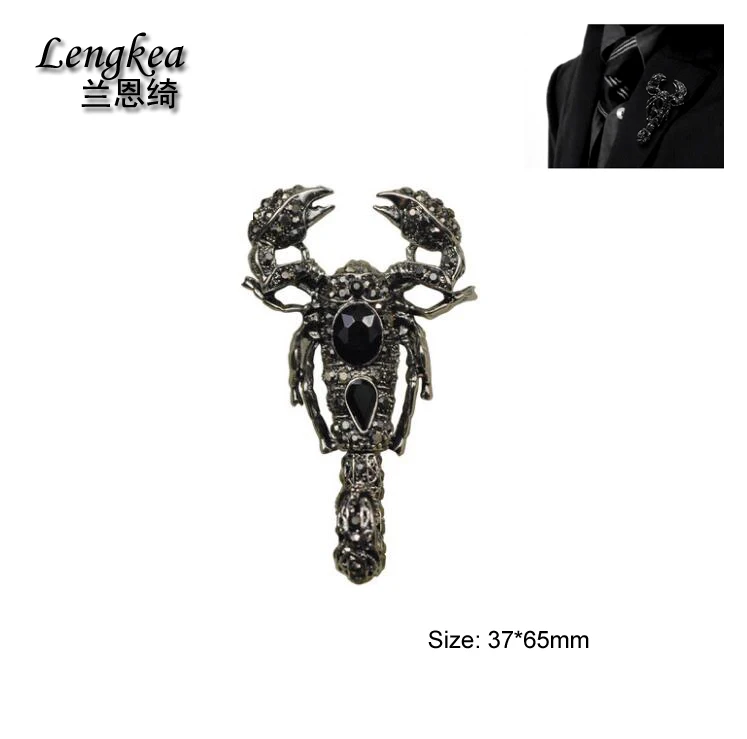 Фото Free shipping personalized metal black brooch suit collar needle fashion vintage scorpion accessories sweater pin gift | Украшения и