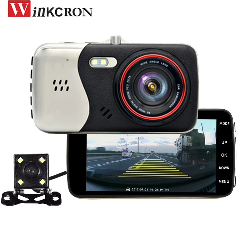 4" IPS Car Dash Camera Full HD 1296P ADAS Dual Lens 170 degree angle WDR 1080P Auto Video Recorder Registrar Detect Car DVR
4" IPS Car Dash Camera Full HD 1296P ADAS Dual Lens 170 degree angle WDR 1080P Auto Video Recorder Registrar Detect Car DVR