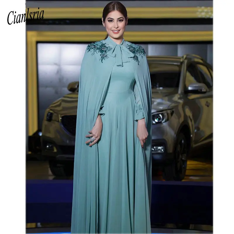 Saudi Arabic Mislim Chiffon Evening Dresses With Cape Party Elegant Dubai Caftan Zipper Long Sleeve Formal Evening Dress 2020
Saudi Arabic Mislim Chiffon Evening Dresses With Cape Party Elegant Dubai Caftan Zipper Long Sleeve Formal Evening Dress 2020