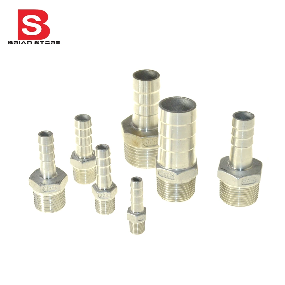 BSP Male Straight Hose Barb Joint Pipe Connection 304 Stainless Steel Connector Fittings
BSP Male Straight Hose Barb Joint Pipe Connection 304 Stainless Steel Connector Fittings
