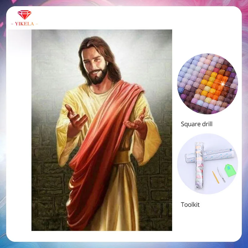 YIKELA DIY Diamond Smiling Jesus Painting Religion Icon 5D Diamond Embroidery Cross Stitch Mosaic New Year Home Decoration Gift
YIKELA DIY Diamond Smiling Jesus Painting Religion Icon 5D Diamond Embroidery Cross Stitch Mosaic New Year Home Decoration Gift