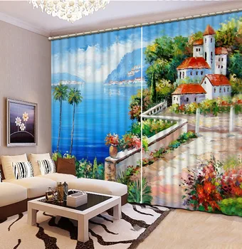 Home Decor Decoration 3D Curtain Oil Painting Castle Seascape Modern Curtains For Bedroom 3D Curtain Window Blackout Curtains 
Home Decor Decoration 3D Curtain Oil Painting Castle Seascape Modern Curtains For Bedroom 3D Curtain Window Blackout Curtains