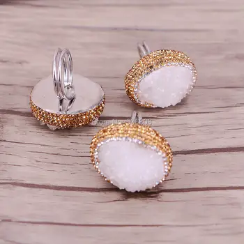 6PCS ZYZ159-0578 White quartz rings, golden rhinestone pave jewelry rings in adjustable size
6PCS ZYZ159-0578 White quartz rings, golden rhinestone pave jewelry rings in adjustable size