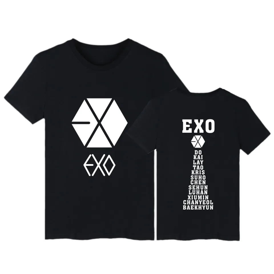 Футболка EXO Женская с коротким рукавом и принтом|t shirt women harajuku|printed t woment |