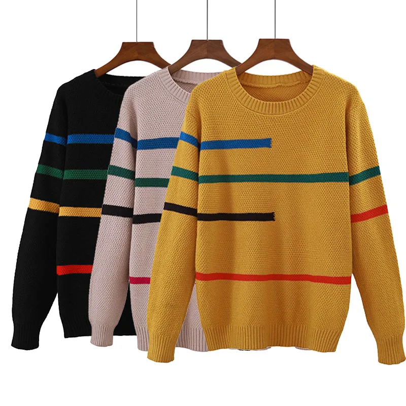ONLYSVTER Women Pullover Sweater Autumn Winter Color Block Striped Female Jumper Long Sleeve O Neck Soft Warm Knitted Pull Femme
ONLYSVTER Women Pullover Sweater Autumn Winter Color Block Striped Female Jumper Long Sleeve O Neck Soft Warm Knitted Pull Femme