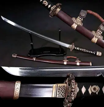 Hand Forging Damascus Steel Blade Veay Sharp Japanese Samurai Sword Katana/Brass Knife Fitted
Hand Forging Damascus Steel Blade Veay Sharp Japanese Samurai Sword Katana/Brass Knife Fitted