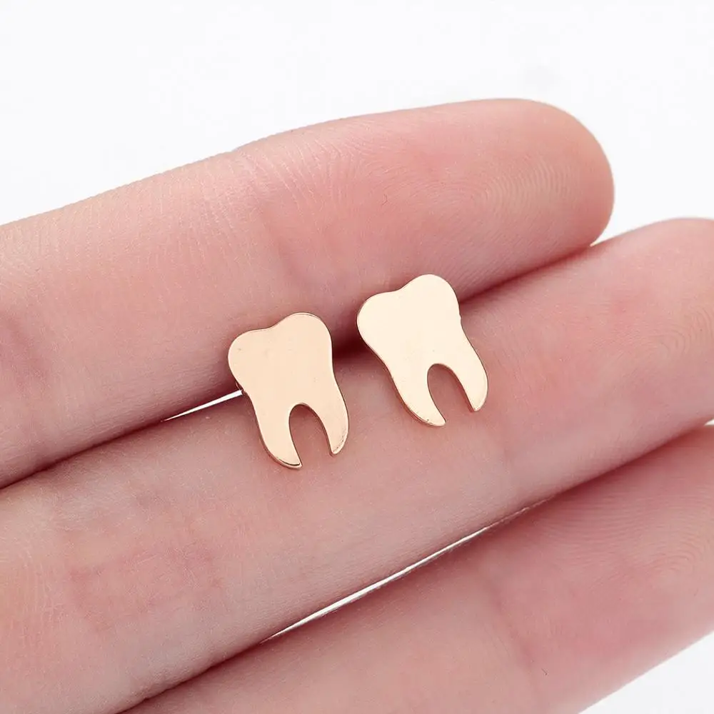 CHENGXUN Nickel Free Tooth Stud Earrings Women Stainless Steel Jewelry Unique Fashion Earrings Everyday Accessory Birthday Gift
CHENGXUN Nickel Free Tooth Stud Earrings Women Stainless Steel Jewelry Unique Fashion Earrings Everyday Accessory Birthday Gift