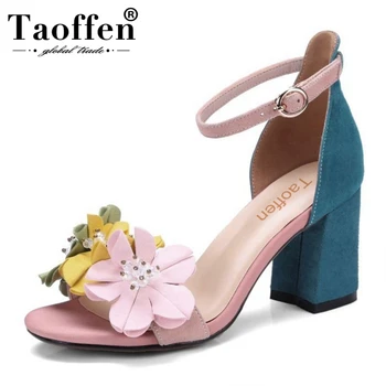 TAOFFEN Women Real Leather High Heel Sandals Flower Ankle Strap Sandals Summer Daily Club Shoes Women Footwear Size 34-39
TAOFFEN Women Real Leather High Heel Sandals Flower Ankle Strap Sandals Summer Daily Club Shoes Women Footwear Size 34-39