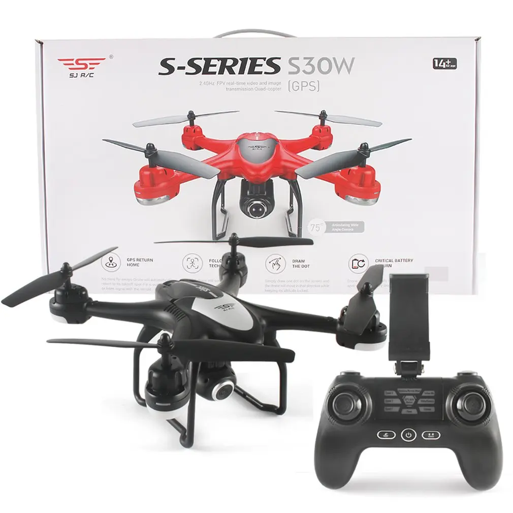 

S20W S30W GPS 4-Axis RC Drone 720/1080P Adjustable Camera Headless Mode Auto Follow Return Takeoff/Landing Hover RC Quadcopter