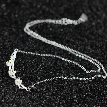 Ms Character Silver Items S925 Pure Silver Ornaments Contracted Pure Manual Plum Flower Necklace
Ms Character Silver Items S925 Pure Silver Ornaments Contracted Pure Manual Plum Flower Necklace