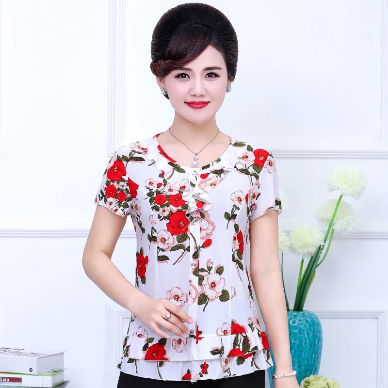 New Summer Tops For Women Short Sleeve Floral T-Shirt Female O-Neck Pullover Mother Plus Size Tee Shirts Femme XL-5XL Clothing
New Summer Tops For Women Short Sleeve Floral T-Shirt Female O-Neck Pullover Mother Plus Size Tee Shirts Femme XL-5XL Clothing