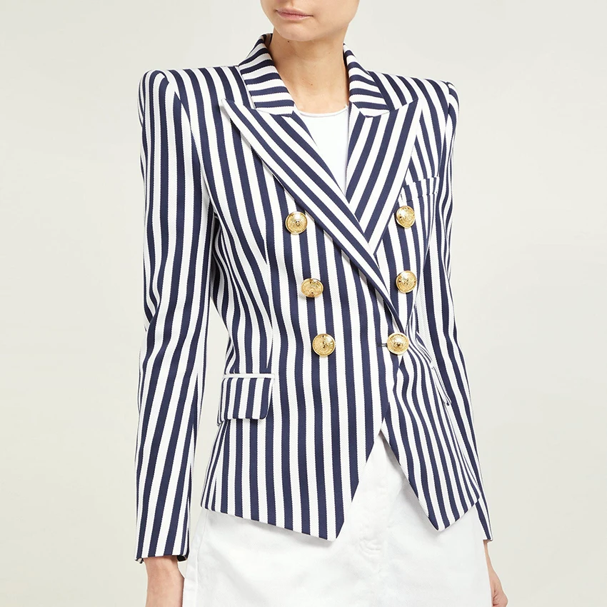 EXCELLENT QUALITY Baroque Designer Blazer for women ladies Slim Fitting Classic Lion Buttons Striped Career Blazer Jacket
EXCELLENT QUALITY Baroque Designer Blazer for women ladies Slim Fitting Classic Lion Buttons Striped Career Blazer Jacket