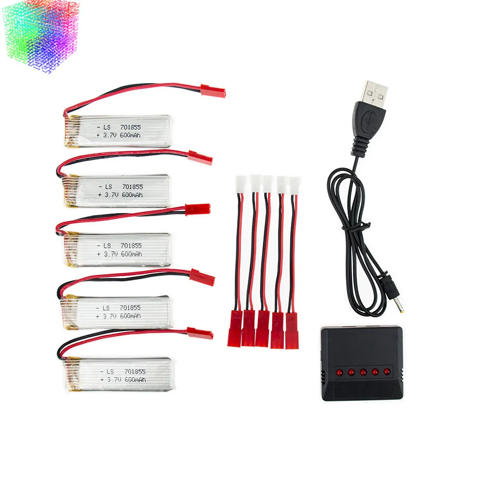 Lipo 3 7 V 600mah батарея 5 шт и зарядное устройство для UDI u817 u817a u817c u818a syma s032 rc