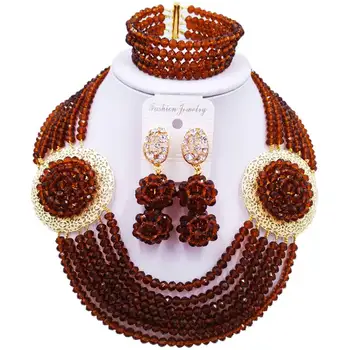 Anniversary Gift Brown Crystal Beads Necklace Earrings Bracelet Sets for Women 6C-SPH-05
Anniversary Gift Brown Crystal Beads Necklace Earrings Bracelet Sets for Women 6C-SPH-05