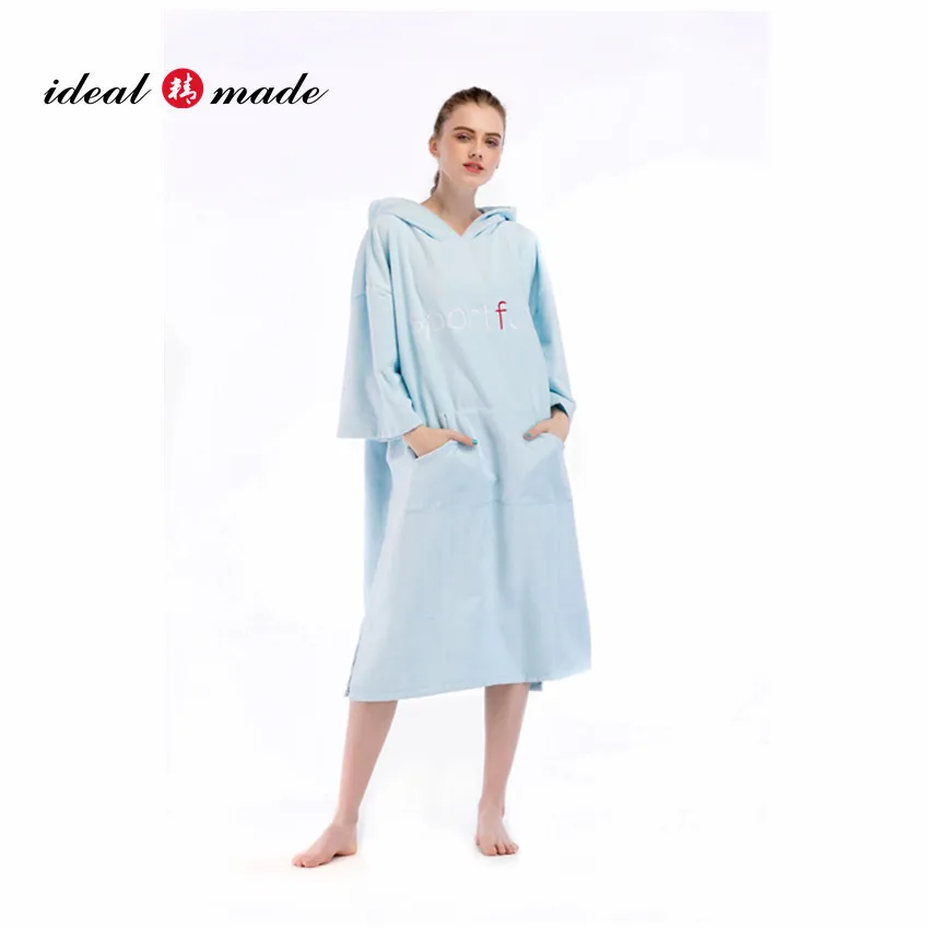 SPORTFUN Plush Microfiber Fast dry adult light blue color hooded surf poncho beach towel with pocket
SPORTFUN Plush Microfiber Fast dry adult light blue color hooded surf poncho beach towel with pocket