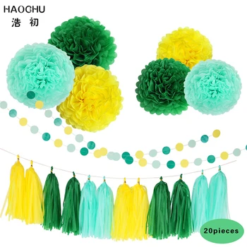 HAOCHU Colorful Party Decor Set 12inch 30cm Tissue Paper Pom Pom Yellow Mint Green Paper Garland String Kids Birthday Supplies
HAOCHU Colorful Party Decor Set 12inch 30cm Tissue Paper Pom Pom Yellow Mint Green Paper Garland String Kids Birthday Supplies