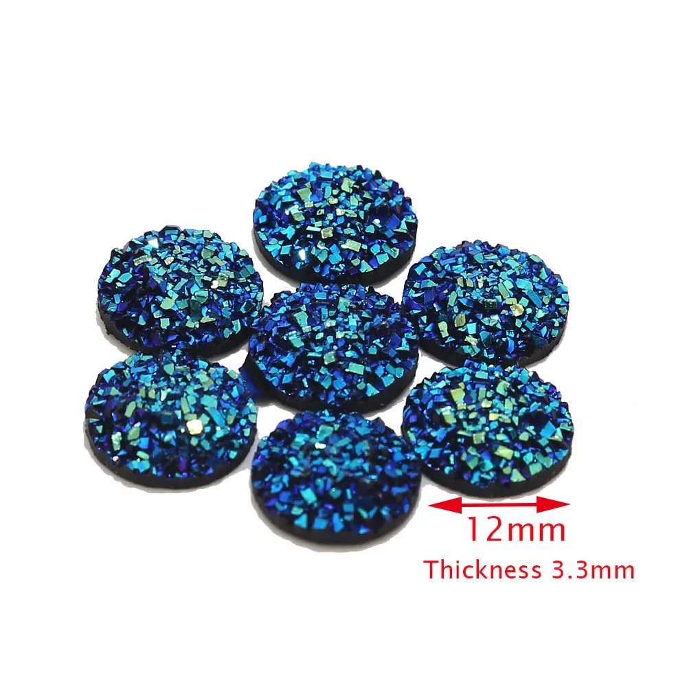 50pcs Assortment 12mm Round Resin Faux Druzy Cabochon Beads Handmade Glitter Flatback Cameo Craft for DIY Jewelry Accessories
50pcs Assortment 12mm Round Resin Faux Druzy Cabochon Beads Handmade Glitter Flatback Cameo Craft for DIY Jewelry Accessories