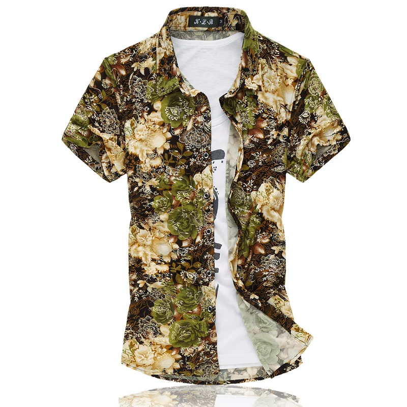 14 цветов 2018 модная мужская шелковая гавайская рубашка с коротким рукавом размера