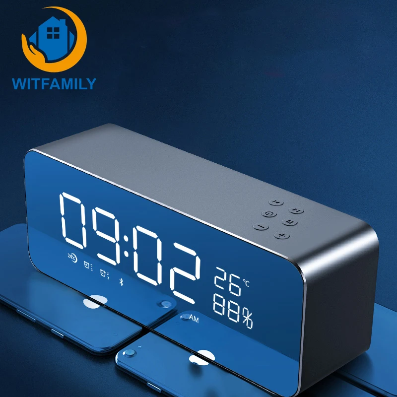 Digital Alarm Clock Bluetooth Speaker Support Temperature LED Display Portable FM Radio Alarm Clock Wireless Music Player Snooze
Digital Alarm Clock Bluetooth Speaker Support Temperature LED Display Portable FM Radio Alarm Clock Wireless Music Player Snooze