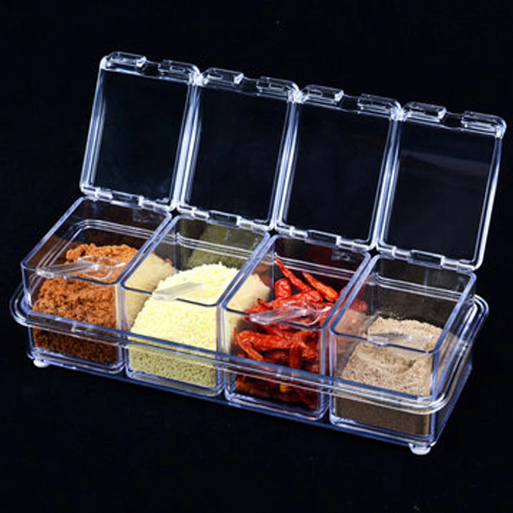 4pcs/set Kitchen Cooking Condiment Storage Box Transparent Spice Jar Lid Seasoning Box Kitchen Tools Drop Shipping
4pcs/set Kitchen Cooking Condiment Storage Box Transparent Spice Jar Lid Seasoning Box Kitchen Tools Drop Shipping