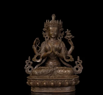 20 CM Tibetan Buddhism Bronze Lotus Four-armed Avalokiteshvara Bodhisattva Kuan-yin Bodhisattva Buddha Statue
20 CM Tibetan Buddhism Bronze Lotus Four-armed Avalokiteshvara Bodhisattva Kuan-yin Bodhisattva Buddha Statue