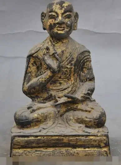 S01588 6" old tibet buddhism pure bronze copper gilt Monk buddha Ksitigarbha god statue
S01588 6" old tibet buddhism pure bronze copper gilt Monk buddha Ksitigarbha god statue