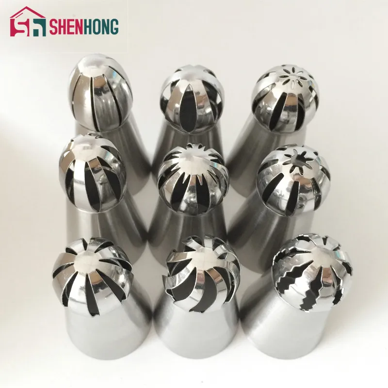 9PC/Set Russian spherical Ball Stainless Steel Icing Piping Nozzle Pastry Tips Fondant Cupcake Baking Tool Sphere Shape Cream
9PC/Set Russian spherical Ball Stainless Steel Icing Piping Nozzle Pastry Tips Fondant Cupcake Baking Tool Sphere Shape Cream
