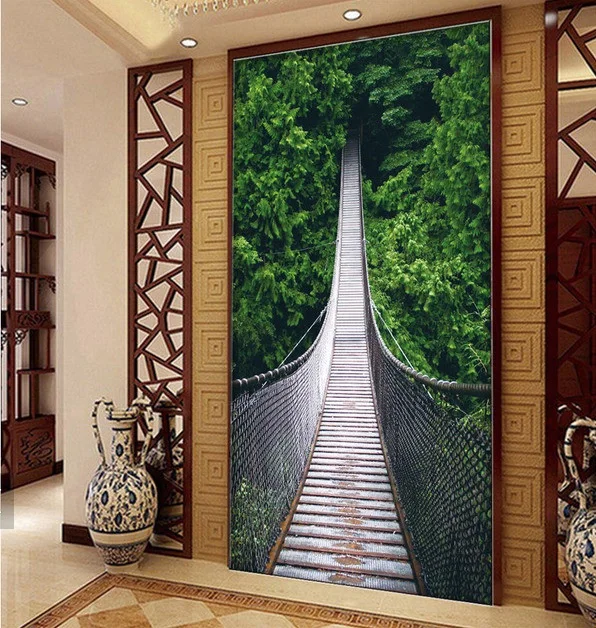 

3d room wallpaper custom mural non-woven Wall sticker 3 d scenery suspension bridge porch paintings photo wallpaper for walls 3d