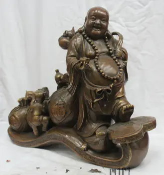 17" / Elaborate Chinese Buddhism Copper Happy Laugh Maitreya Ru Yi Wealth Buddha Statue
17" / Elaborate Chinese Buddhism Copper Happy Laugh Maitreya Ru Yi Wealth Buddha Statue