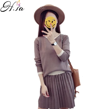 H.SA Autumn Winter Women Sweater Suit Long Sleeve 2pcs Pullover and Skirts Knitted Jumpers Elegant Sweater Femme casaco feminino
H.SA Autumn Winter Women Sweater Suit Long Sleeve 2pcs Pullover and Skirts Knitted Jumpers Elegant Sweater Femme casaco feminino