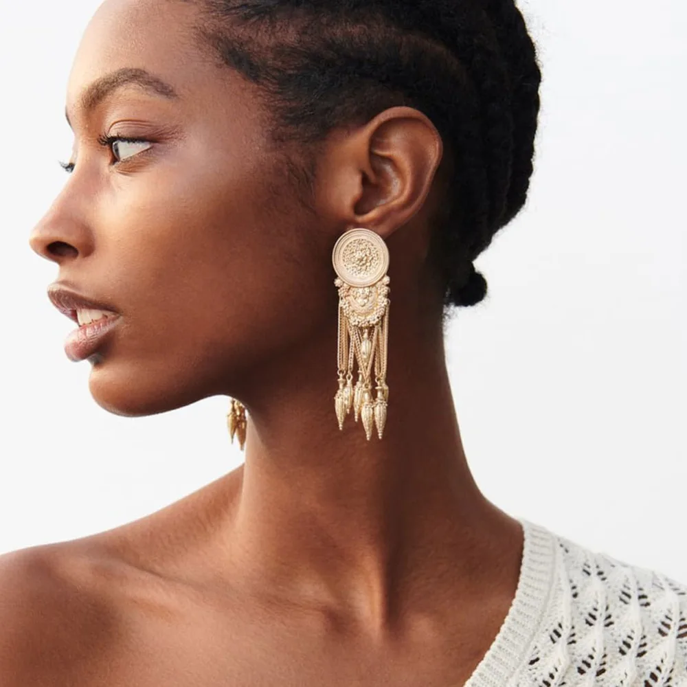 Girlgo ZA New Style Fringed Metal Maxi Drop Earrings For Women Vintage Long Hanging Tassel Earrings Ethnic Jewelry Round Punk
Girlgo ZA New Style Fringed Metal Maxi Drop Earrings For Women Vintage Long Hanging Tassel Earrings Ethnic Jewelry Round Punk