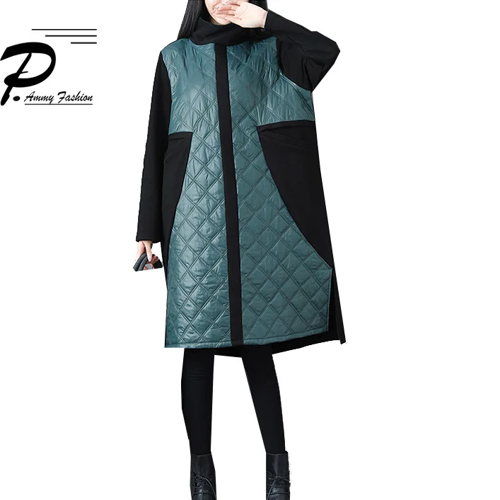 Winter Quilted Cotton Patchwork Turtleneck Plus Size Loose Dress Women Fashion Thicken Long Sleeve Oversized Tunic Pullover
Winter Quilted Cotton Patchwork Turtleneck Plus Size Loose Dress Women Fashion Thicken Long Sleeve Oversized Tunic Pullover
