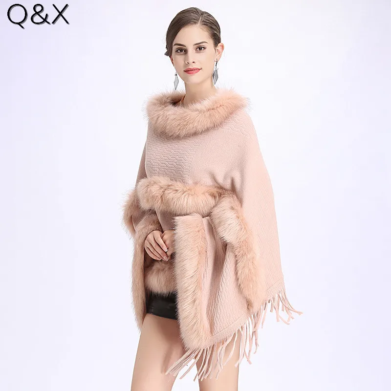 SC121 2018 Winter Women Long Black Fake Cashmere Plus Size Sweaters Shawl Knitted Poncho Cape Two Layers Fur Loose Pullovers
SC121 2018 Winter Women Long Black Fake Cashmere Plus Size Sweaters Shawl Knitted Poncho Cape Two Layers Fur Loose Pullovers