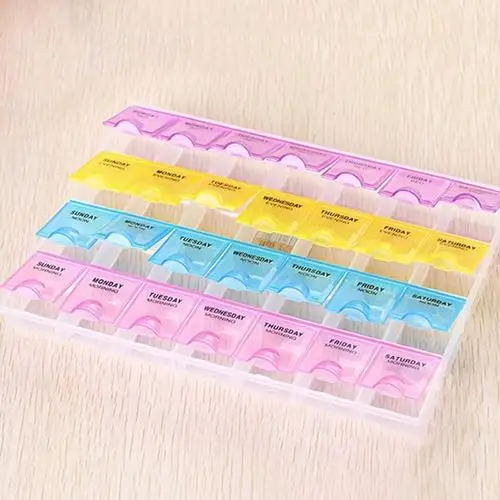 Weekly 7 Days Tablet Pill Box Holder Medicine Storage Container Organizer Case 
Weekly 7 Days Tablet Pill Box Holder Medicine Storage Container Organizer Case