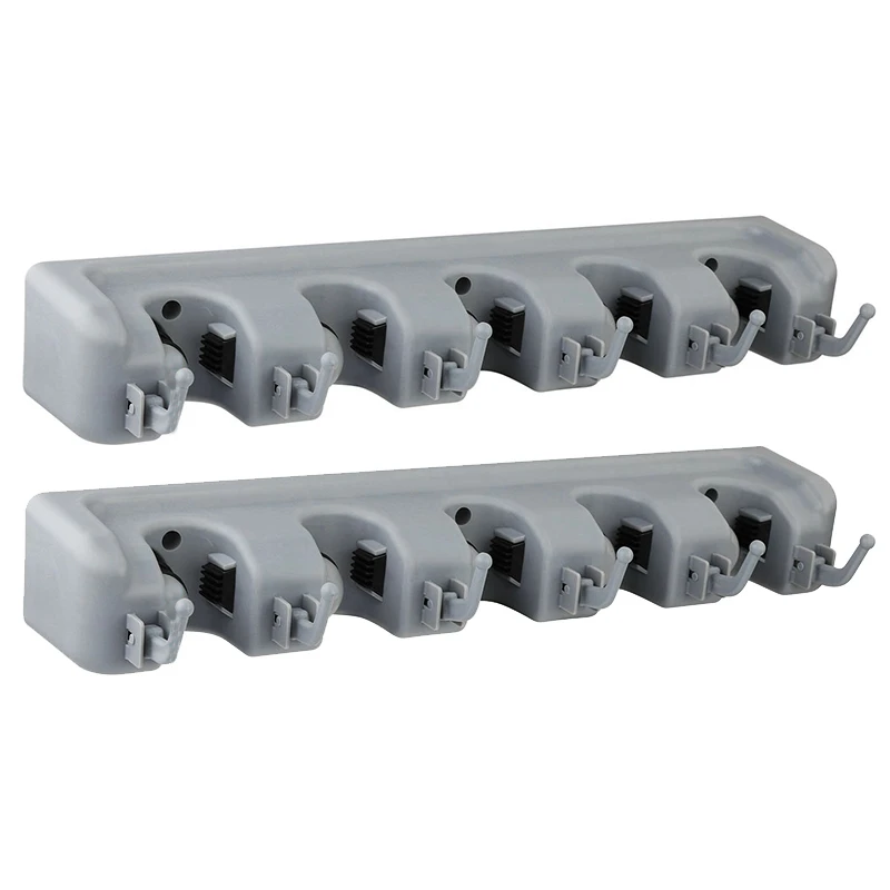 New Mop And Broom Holder, Multipurpose Wall Mounted Organizer Storage Hooks, Tools Hanger For Kitchen Garden, Garage, Laundry