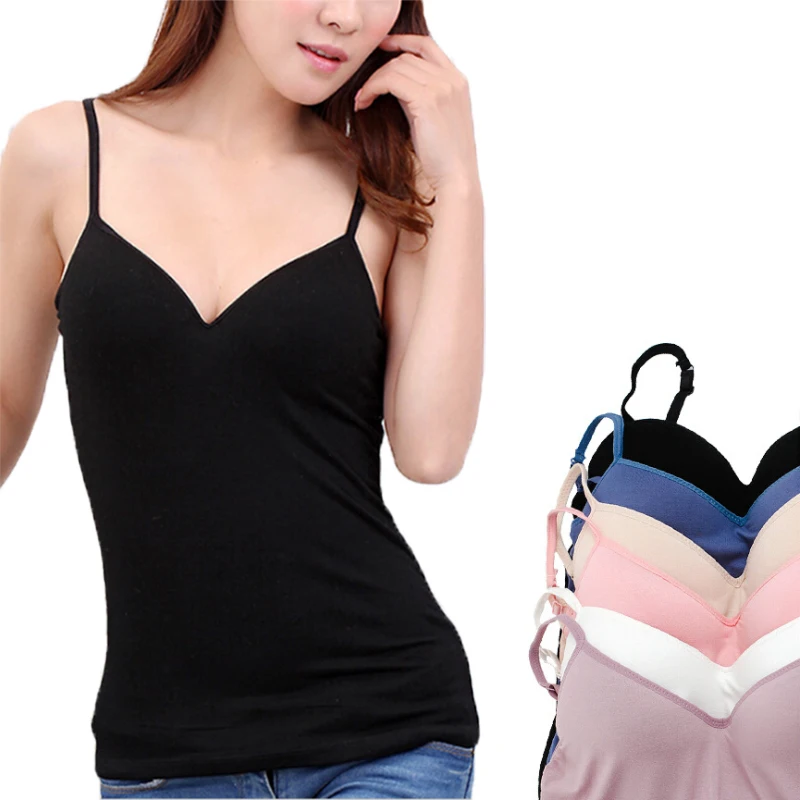 Summer 2019 Women Tank Tops Sexy V-Neck Padded Tanks Tops Strap Camisole Vest Solid Slim Sexy Women Tops
Summer 2019 Women Tank Tops Sexy V-Neck Padded Tanks Tops Strap Camisole Vest Solid Slim Sexy Women Tops