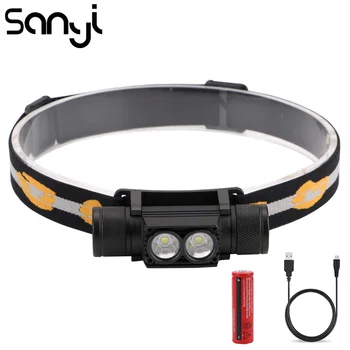 SANYI USB Rechargeable Flashlight Head Headlamp 2*XML-L2 Bulbs Bead Headlight by 18650 Battery for Camping Hunting
SANYI USB Rechargeable Flashlight Head Headlamp 2*XML-L2 Bulbs Bead Headlight by 18650 Battery for Camping Hunting