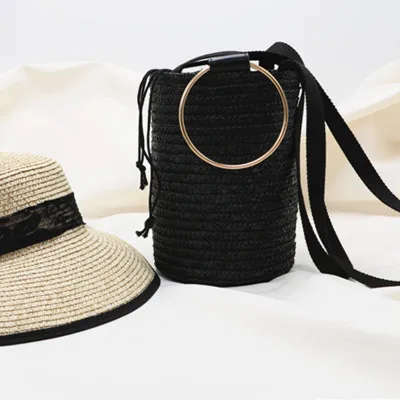 NEW Fashion Female Bucket Cylindrical Straw Bags Summer Beach Bags Wheat-straw Woven Women Crossbody Bags Shoulder Tote Bag
NEW Fashion Female Bucket Cylindrical Straw Bags Summer Beach Bags Wheat-straw Woven Women Crossbody Bags Shoulder Tote Bag