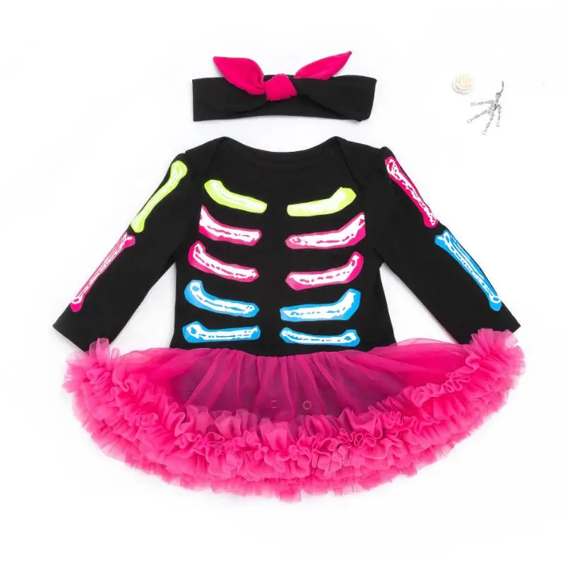 Baby Halloween Costume Skeleton Printing Infant Romper Lace Dress Headband 2pcs Sets Festival Outfits For Baby Boy Girl Clothes
Baby Halloween Costume Skeleton Printing Infant Romper Lace Dress Headband 2pcs Sets Festival Outfits For Baby Boy Girl Clothes