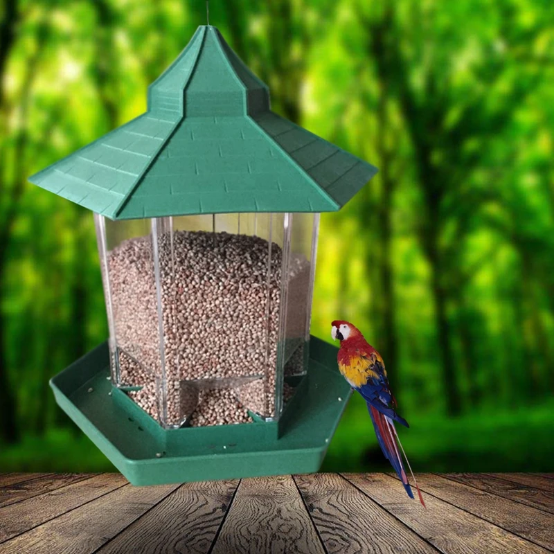 Plastic Waterproof Hanging Wild Bird Feeder Feeding Garden Yard Outdoor Decors v 