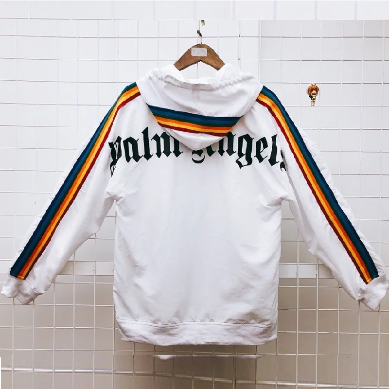 New Palm Angels Jackets Men Women Rainbow Coats Striped Streetwear Sunscreen Windbreaker Bomber Palm Angels Jacket
New Palm Angels Jackets Men Women Rainbow Coats Striped Streetwear Sunscreen Windbreaker Bomber Palm Angels Jacket