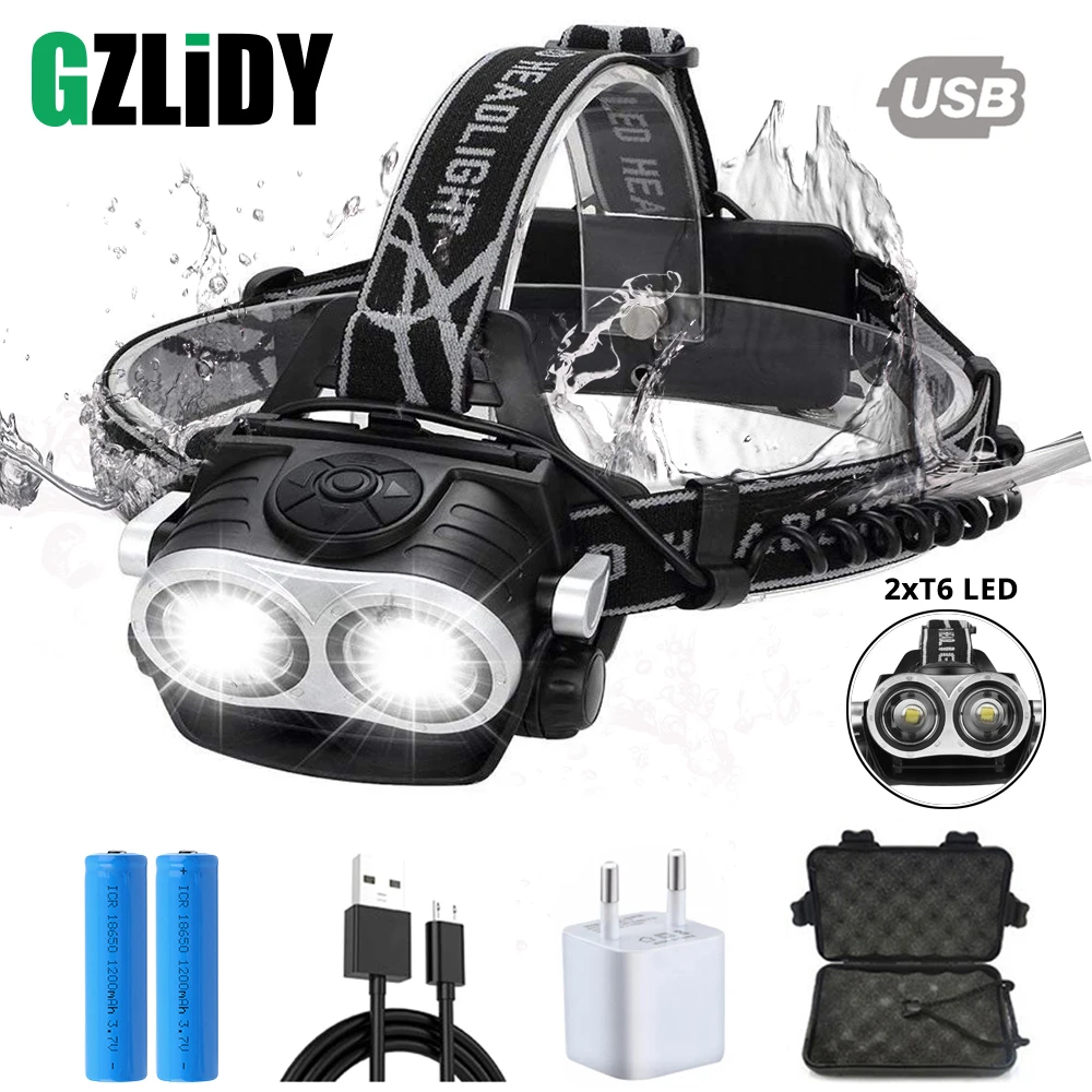 Super Bright Led Headlamp 2xT6 LED Head Zoomable Headlight Waterproof Head Torch Flashlight Head Lamp Fishing Hunting Light
Super Bright Led Headlamp 2xT6 LED Head Zoomable Headlight Waterproof Head Torch Flashlight Head Lamp Fishing Hunting Light