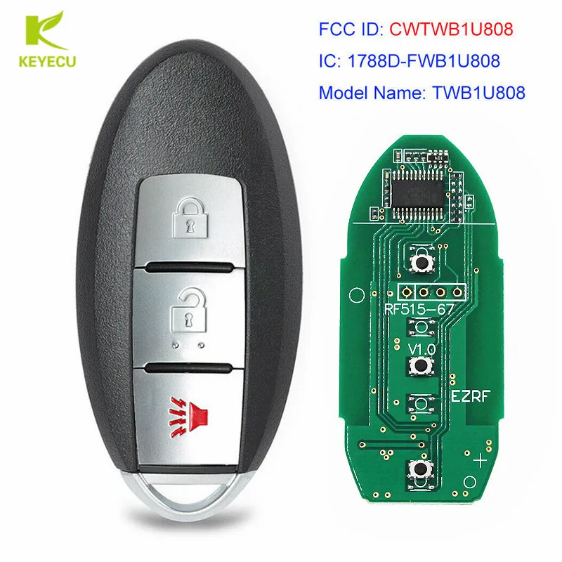 KEYECU Replacement Smart Remote Transmitter Key Fob 315MHz for Nissan Cube Juke Quest Leaf Versa Note 2011-2017 CWTWB1U808
KEYECU Replacement Smart Remote Transmitter Key Fob 315MHz for Nissan Cube Juke Quest Leaf Versa Note 2011-2017 CWTWB1U808