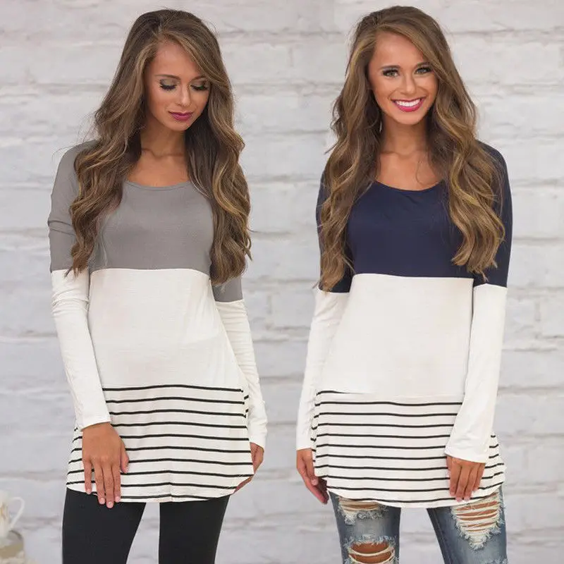 New 2018 arrival Women Ladies Loose Casual Long Sleeve O-neck Patchwork T-Shirt Cotton Long Tops Tee Shirt
New 2018 arrival Women Ladies Loose Casual Long Sleeve O-neck Patchwork T-Shirt Cotton Long Tops Tee Shirt