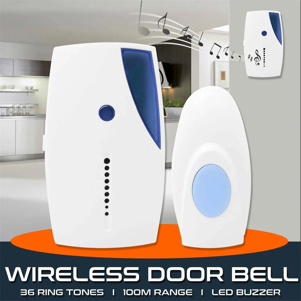 2019 New Wireless Doorbell adhesive Digital Door Bell 100M Range 36 CHIME Home Cordless Portable Doorbell Modern Stylish Design
2019 New Wireless Doorbell adhesive Digital Door Bell 100M Range 36 CHIME Home Cordless Portable Doorbell Modern Stylish Design